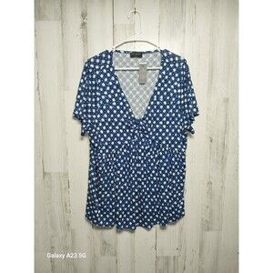 Lane Bryant Blue White Illusion Collection 18/20 Top NWT